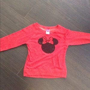 Disney Red Sweatshirt Minnie Sequins